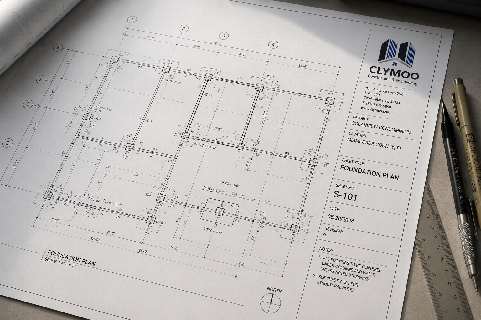 CLYMOO structural engineering foundation plan blueprint
